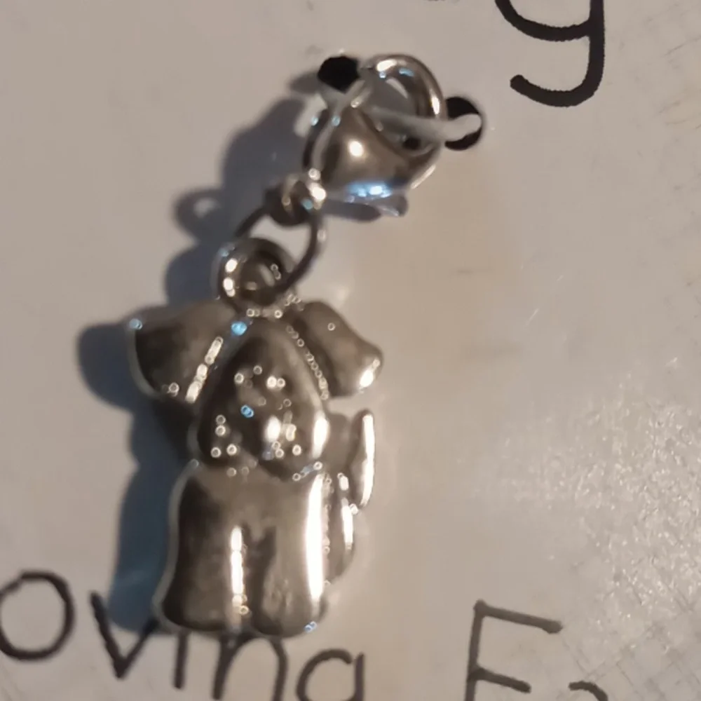 Silver Dog Tag Charm For Your Pet And Dog Puppy Bracket Charm For You.